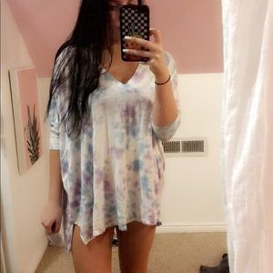 Half sleeve tie-dye mumu top